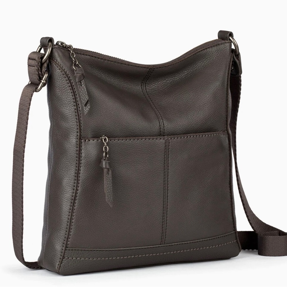 THE SAK Gray Leather Lucia Crossbody Bag